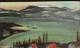 Tableau ancien huile paysage maritime, vue mer, village signé 1911