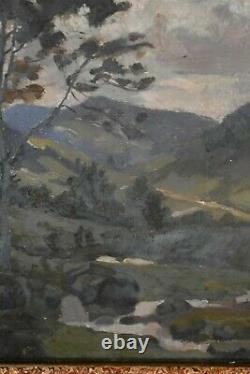 Tableau ancien huile paysage montagne signé Jean Didier-Tourné (1882-1967)