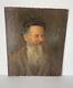 Tableau ancien huile portrait Léonard de Vinci Dario Barbosa 1880-1952 Brésil
