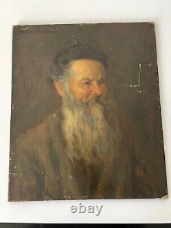 Tableau ancien huile portrait Léonard de Vinci Dario Barbosa 1880-1952 Brésil