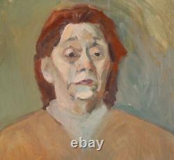 Tableau ancien huile portrait de femme impressionniste