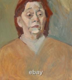 Tableau ancien huile portrait de femme impressionniste