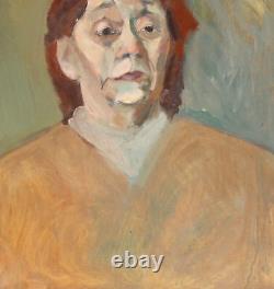 Tableau ancien huile portrait de femme impressionniste