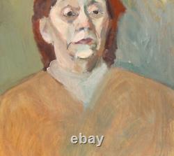 Tableau ancien huile portrait de femme impressionniste