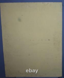 Tableau ancien huile portrait femme au chapeau