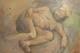 Tableau ancien huile portrait femme nue