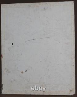 Tableau ancien huile réaliste portrait de femme