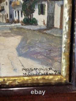 Tableau ancien huile représentant les Alpes prix 36x34,5 cm