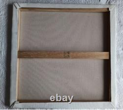 Tableau ancien huile scène de genre portrait femme cubique abstrait inachevé