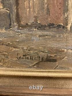 Tableau ancien huile signé bel encadrement