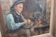 Tableau ancien huile sur bois 55 sur 47 de EMILE SIMON Breton près du foyer