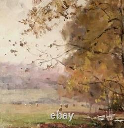 Tableau ancien huile sur bois L'automne signée Clovis Terraire (1858 1931)