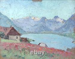Tableau ancien huile sur carton DLG Pierre Calès Corelli Quenard