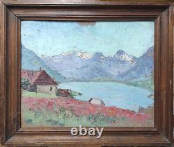 Tableau ancien huile sur carton DLG Pierre Calès Corelli Quenard