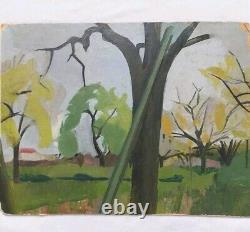 Tableau ancien huile sur carton début XX ème fauve paysage artiste à identifier