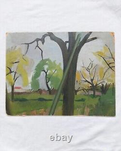 Tableau ancien huile sur carton début XX ème fauve paysage artiste à identifier