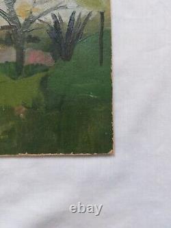 Tableau ancien huile sur carton début XX ème fauve paysage artiste à identifier
