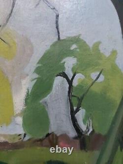 Tableau ancien huile sur carton début XX ème fauve paysage artiste à identifier