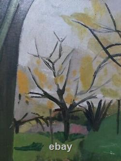 Tableau ancien huile sur carton début XX ème fauve paysage artiste à identifier
