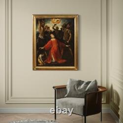 Tableau ancien huile sur panneau martire Saint Etienne 17ème siècle peinture