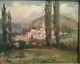 Tableau ancien huile sur panneau village provençale Marcel Bertoin 1897-1983