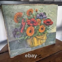 Tableau ancien huile sur toile Fin XIXe début XXe M. Merlin