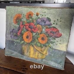 Tableau ancien huile sur toile Fin XIXe début XXe M. Merlin