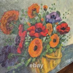 Tableau ancien huile sur toile Fin XIXe début XXe M. Merlin