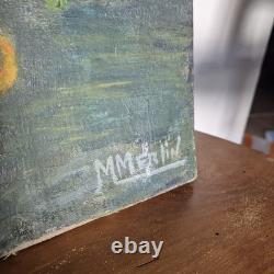 Tableau ancien huile sur toile Fin XIXe début XXe M. Merlin