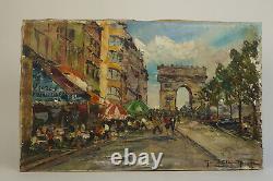 Tableau ancien huile sur toile Paris peinture Etienne Raoul Ronda, painter Paris