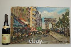 Tableau ancien huile sur toile Paris peinture Etienne Raoul Ronda, painter Paris
