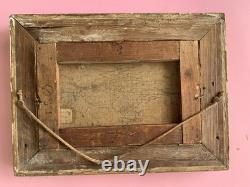 Tableau ancien huile sur toile Paysage marin impressionniste encadré