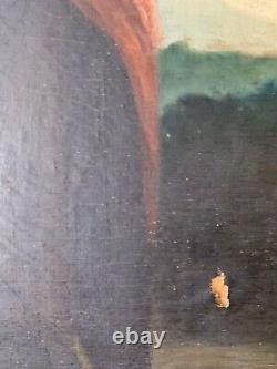 Tableau ancien huile sur toile Portrait De Paysanne 19 Eme Siècle Réalisme