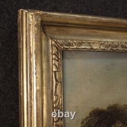 Tableau ancien huile sur toile cadre paysage marine 700 18ème siècle peinture