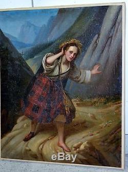 Tableau ancien, huile sur toile, école suisse, suiveur léopold Robert XIXème