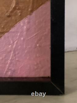 Tableau ancien huile sur toile composition abstraite géométrique Cagninacci XX
