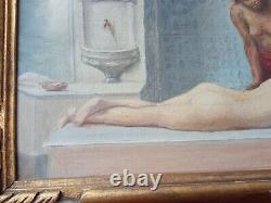 Tableau ancien huile sur toile d'après Édouard Debat-Ponsan signé J. Revoyel