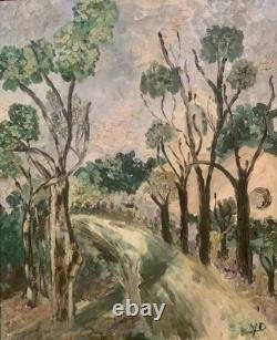 Tableau ancien huile sur toile paysage Bucolique impressionnisme signé