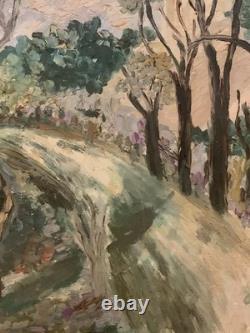 Tableau ancien huile sur toile paysage Bucolique impressionnisme signé