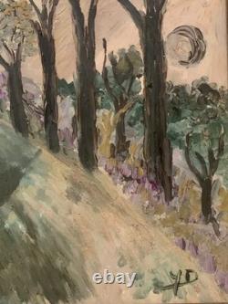 Tableau ancien huile sur toile paysage Bucolique impressionnisme signé