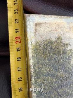 Tableau ancien, huile sur toile, paysage XIXe début XXe siècle, signé