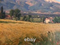Tableau ancien huile sur toile paysage de PROVENCE LE VENTOUX Joseph GARIBALDI