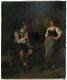 Tableau ancien huile sur toile scène de genre Ignatz Felix GUGGENBERGER XIXème
