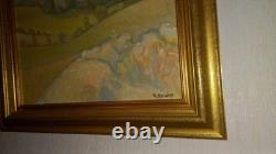 Tableau ancien huile sur toile signé R BOUILLE
