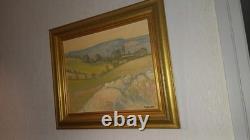 Tableau ancien huile sur toile signé R BOUILLE
