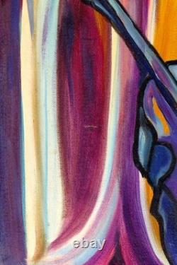 Tableau ancien huile sur toile signé nu féminin Antique oil painting on canvas