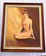 Tableau ancien huile sur toile signé portrait de femme nue