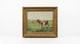 Tableau ancien huile sur toile vaches au pr&eacute; sign&eacute; de Lavigne