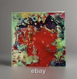 Tableau ancien huile toile composition abstraite moderne signé Orisio