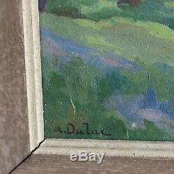 Tableau ancien, huile / toile, paysage de Normandie (Normand) signée / A. Dulac